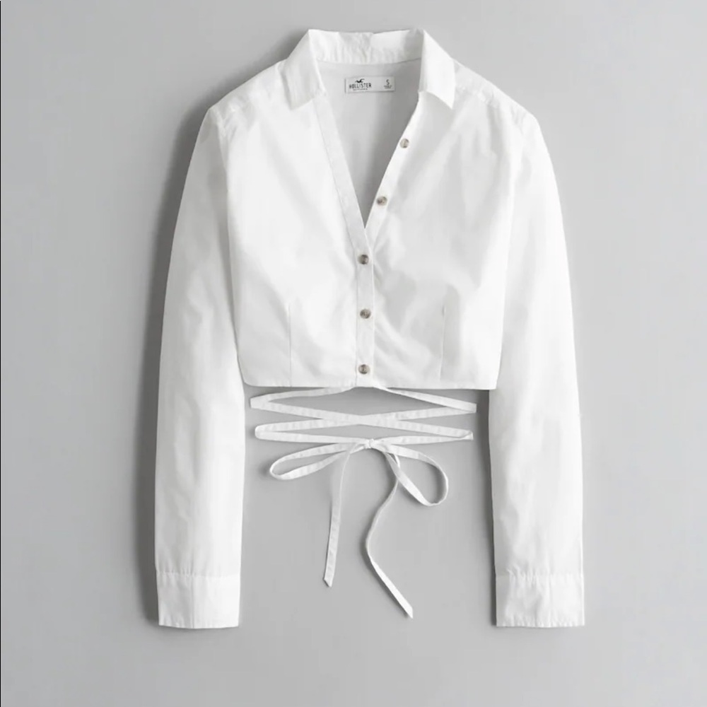 White Poplin Crop Wrap